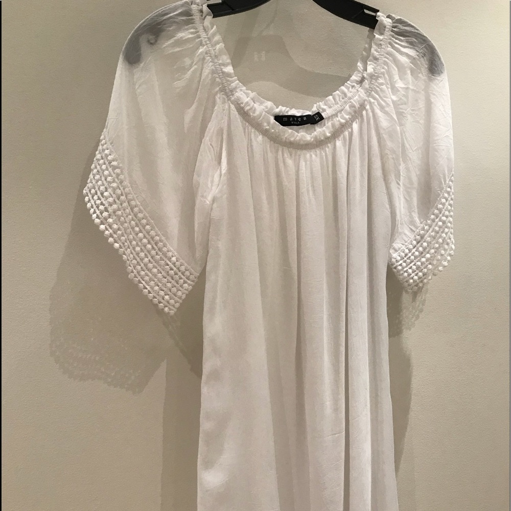 White cotton boho style dress